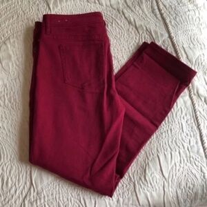 NWOT Ellen Tracy Cropped Ankle Pants Red